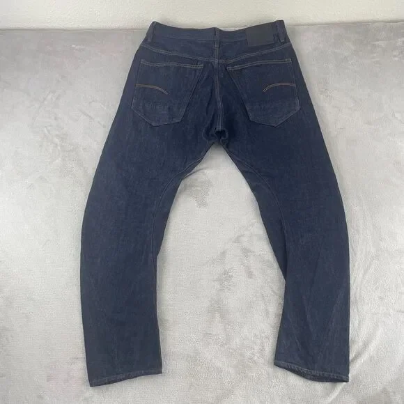 G-STAR RAW Arc Icon 3D Jeans Men 36x32 Dark Blue Slim Fit Button Fly NWOT $200
